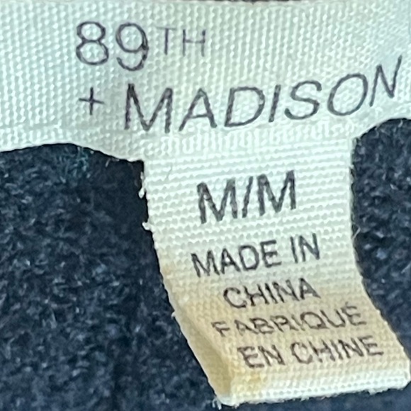 89th & Madison Long Sleeve Open Front Blue & Black Cardigan Sz Med - Picture 4 of 6